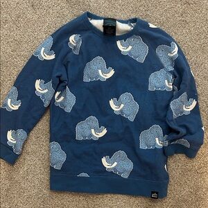 Kids Navy Mammoth Print Pullover Sweatshirt